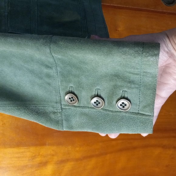 Vintage - Monterey Bay - 100% Suede - Seafoam Green - Button Up Jacket - *MED* - Picture 4 of 10